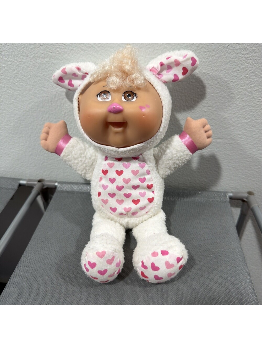 CPK Cabbage Patch Cutie Doll Bunny Rabbit Easter Bunny Pink/White Hearts